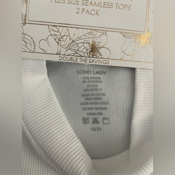 Soho Lady Plus Size Seamless Ribbed Tank Tops 2-Pack (Black & White) - Picture 3 of 6